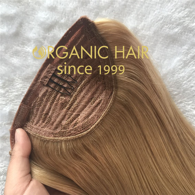 Full cuticle double drawn custom color ponytail hair extensions CC123